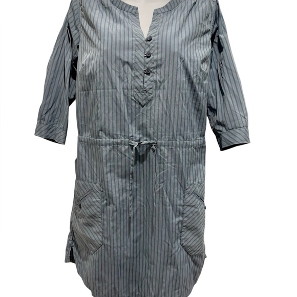 PATAGONIA Sun Shelter Tunic Dress in Storm Blue Stripe Size 4 - Picture 1 of 14